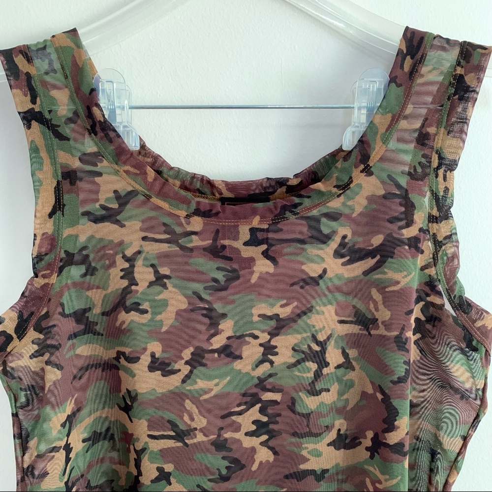 SOLD Gaultier sheer mesh camo tank top - Picture 4 of 5